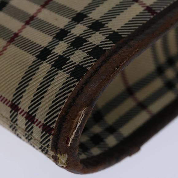 BURBERRY Nova Check Shoulder Bag Canvas Beige Brown Auth...